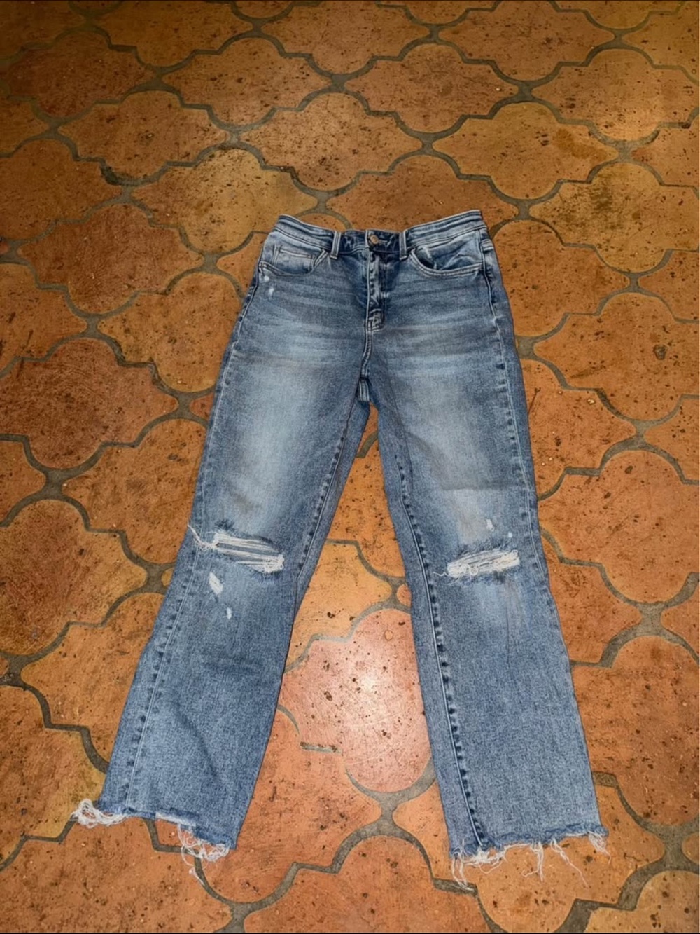 Flying monkey, Women’s Vintage-Inspired Distressed Blue Jeans